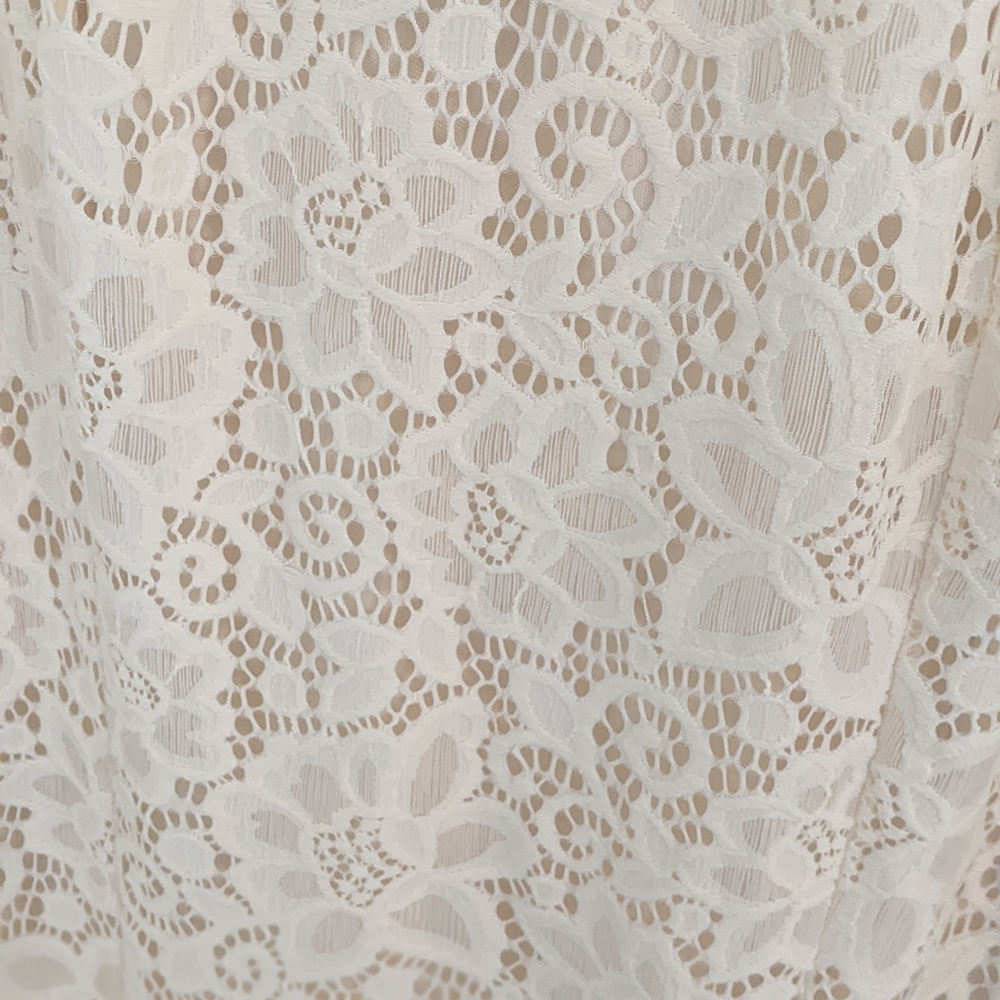 PinkBlush Beige Lace OffShoulder Long Sleeve Maternity Photoshoot or Bridal Gown - Picture 8 of 10